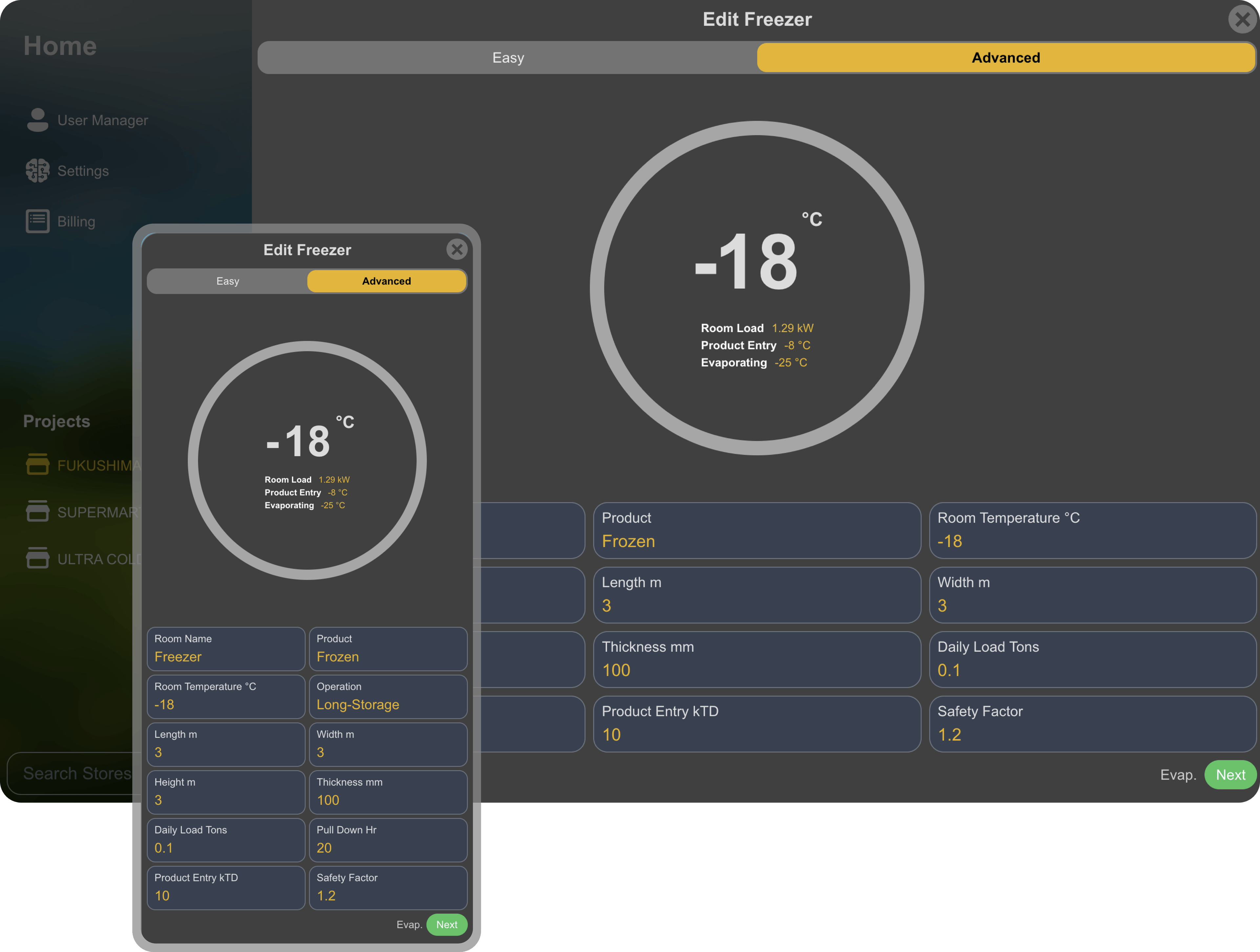 Cold Room Storage Calculation